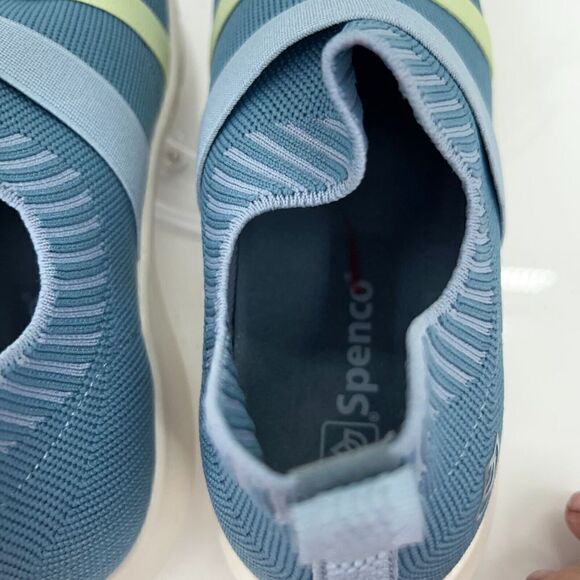 QVC Spenco Women's Karma Stretch Shoe Size 7 D Slip On Knit Blue Sneaker Shoes - Picture 11 of 15
